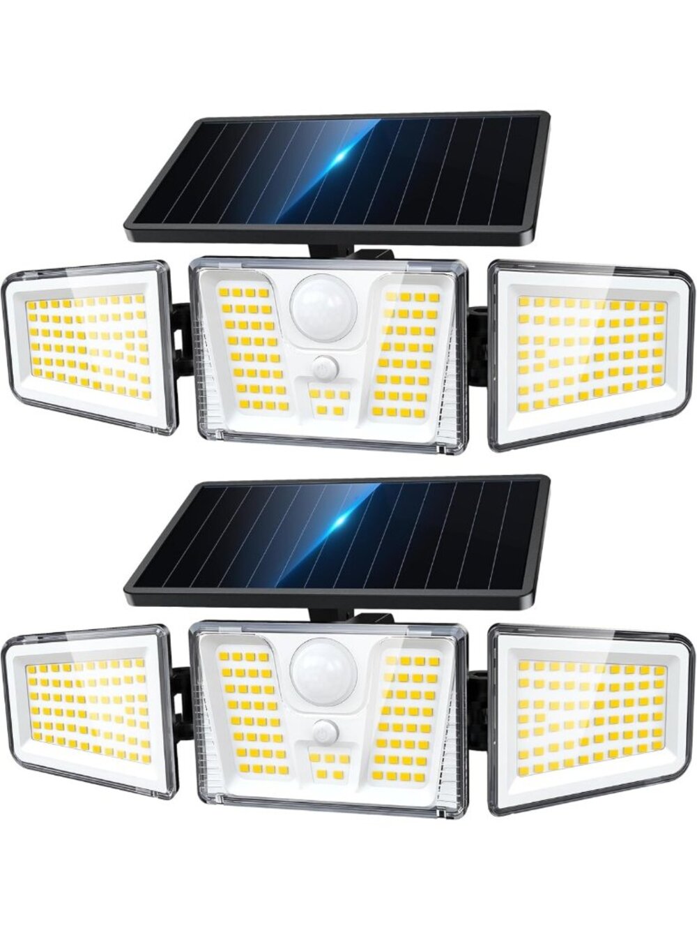210 LED Solar Motion Sensor Flood Lights - Waterproof 3-Head Security Lighting